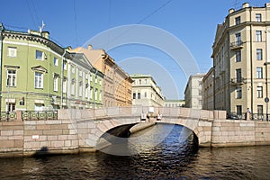 Embankment of the Moyka River in Saint Petersburg, Russia