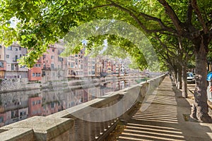 Embankment of Onyar river in Girona