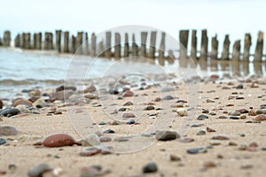 embankment with pebbles