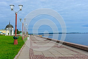 Embankment of Petrozavodsk in the morning.