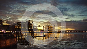 Embankment of Port Louis at sunset time