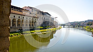 The embankment of the river Arno in Florence, Tuscany, Italy near the Uffizi Galery photo