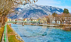 Embankment of Sissi Park, Bad Ischl, Austria