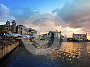 The embankment at sunset, Port-Louis- capital of Mauritius