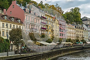 Embankment of Tepla river, Karlovy Vary, Czech republic