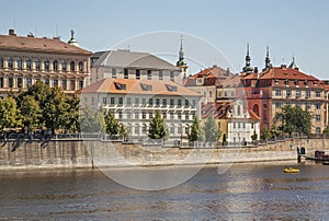 Embankment of Vltava in Prague. Czech Republic