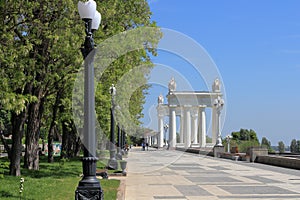 Embankment of the Volga River in the city of Volgograd.