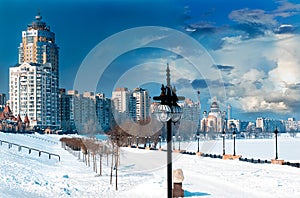 Embankment in winter photo