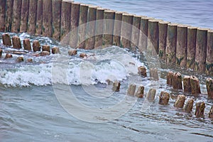 Embankment Zelenogradsk. Baltic Sea. Surf.