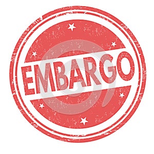 Embargo sign or stamp