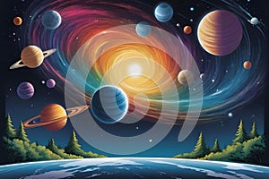 AI Generated- illustrations for the concept of physics on the topic of Astrophysical Adventures photo