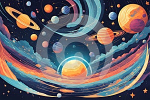 AI Generated- illustrations for the concept of physics on the topic of Astrophysical Adventures photo