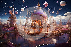 Explore a celestial carnival with spacecraft of