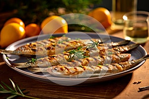 Mediterranean Delights: Grilled Mackerel with Olive Oil, Lemon, and Herbs photo