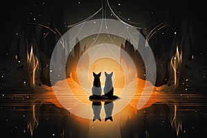 Cunning shape-shifting foxes with magical abilities - Generative AI photo