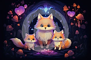 Cunning shape-shifting foxes with magical abilities - Generative AI photo
