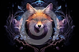 Cunning shape-shifting foxes with magical abilities - Generative AI photo