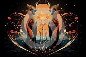 Cunning shape-shifting foxes with magical abilities - Generative AI photo