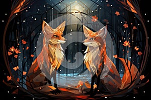 Cunning shape-shifting foxes with magical abilities - Generative AI photo