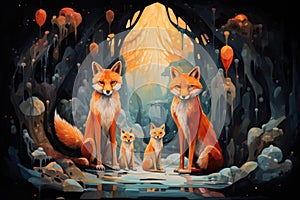 Cunning shape-shifting foxes with magical abilities - Generative AI photo
