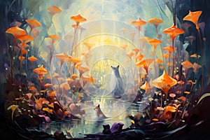 Cunning shape-shifting foxes with magical abilities - Generative AI photo