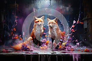 Cunning shape-shifting foxes with magical abilities - Generative AI photo