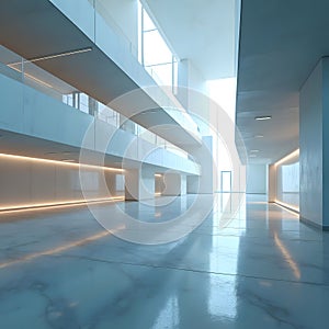 Cybernetic Elegance A Digital Interiorscape in Soft Light