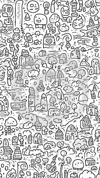 Doodle art illustration ai generated photo