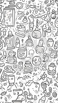 Doodle art illustration ai generated photo