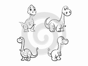 Dinosaur Illustrations in Outline Style photo