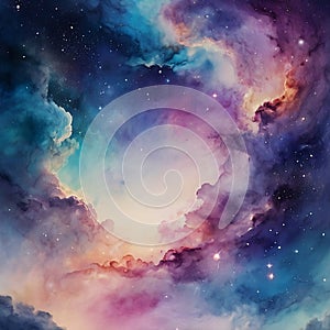 Cosmic Galaxy Wallpaper, cosmic sky with stars, colorful. AI Generative photo