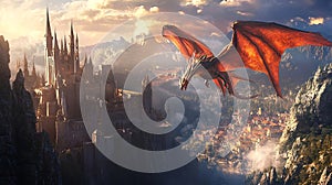 Embark on a mystical journey with this captivating scene of a dragon photo