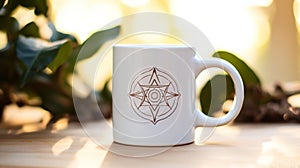 Moola Nakshatra symbol printed on white coffee mug photo