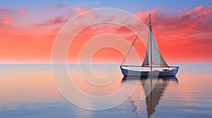 Beach, Boat, Dawn in coastal morning