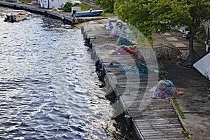 Embarkation boarding in center of Le Moule, the one of bigger city in the Grande-Terre on Guadeloupe island, west French Antilles.