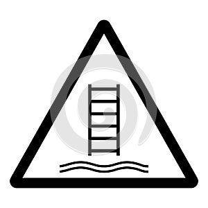 Embarkation ladder Symbol Sign, Vector Illustration, Isolate On White Background Label .EPS10
