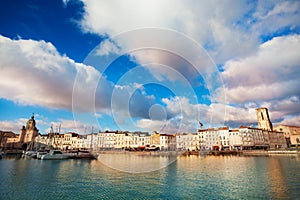 Embarkment Duperre and clocktower in la Rochelle photo