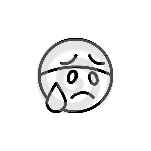 Embarrassed emoji outline icon. Signs and symbols can be used for web, logo, mobile app, UI, UX photo