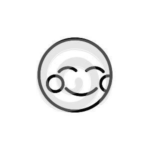 Embarrassed emoji outline icon. Signs and symbols can be used for web, logo, mobile app, UI, UX photo