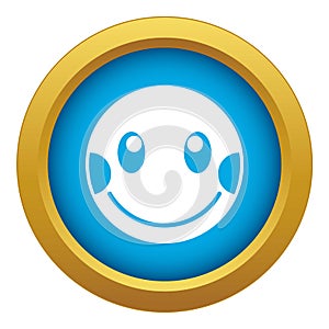 Embarrassed emoticon blue vector isolated
