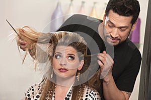Embarrassed Hairdresser and Client photo