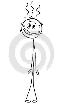 Embarrassed Person Feeling Shame , Vector Cartoon Stick Figure Illustration photo