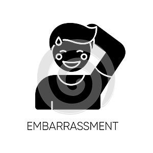 Embarrassment black glyph icon