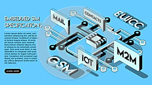 Embedded SIM Concept. New Mobile Communication Technology.