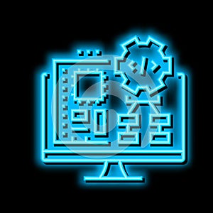 embedded software neon glow icon illustration