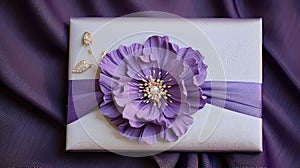 embellishment purple flower invitation photo