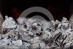 Embers, ash and coal