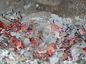 Embers in stove