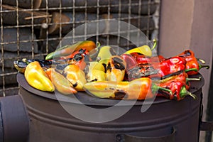 Embers of Tradition: Roasted Peppers on a Wood-Fired Stove