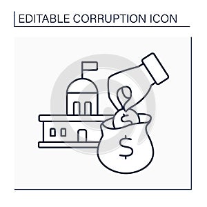 Embezzlement line icon